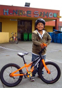 Kids with his bike